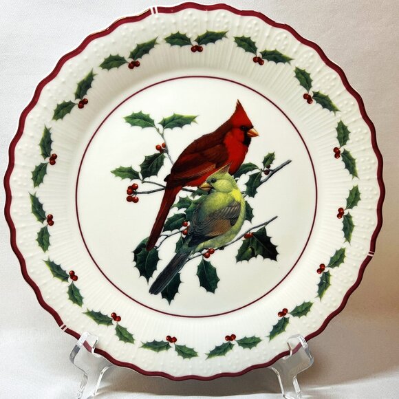 Christmas Cardinal Plate Andrea by Sedak National Wildlife Federation 10” Japan - Picture 1 of 8